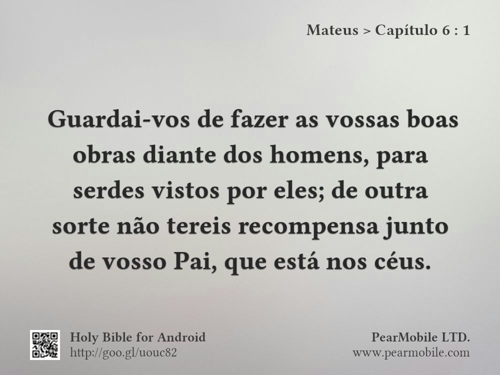 Mateus, Capítulo 6:1